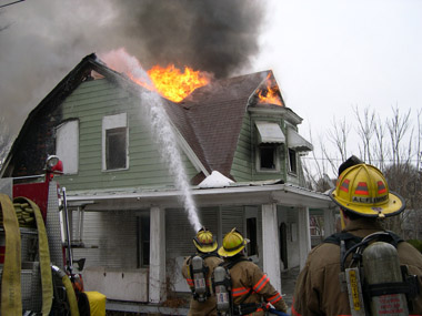 Firemen at house fire